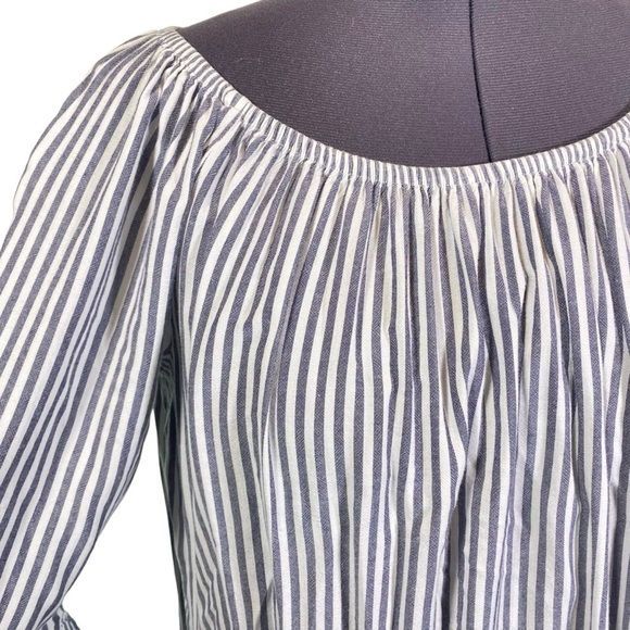 TERRA & SKY Women's plus size 2X Peplum Peasant stripe tunic top - Picture 8 of 13